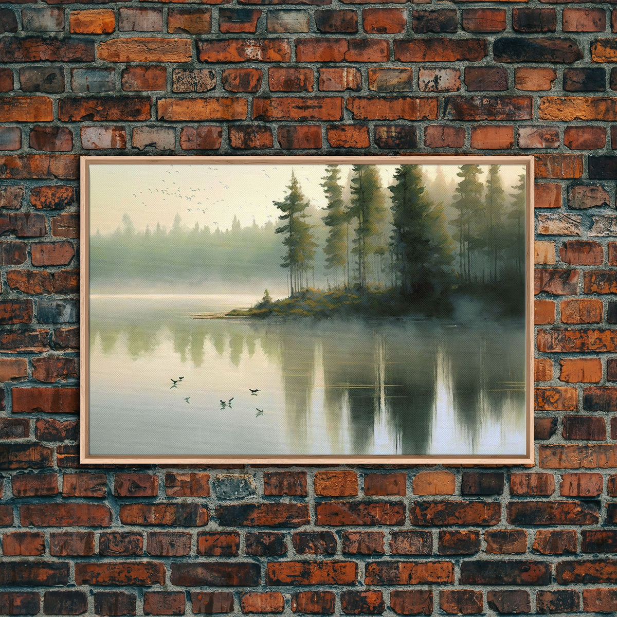 Misty Oregon Lake Sunset Canvas Art