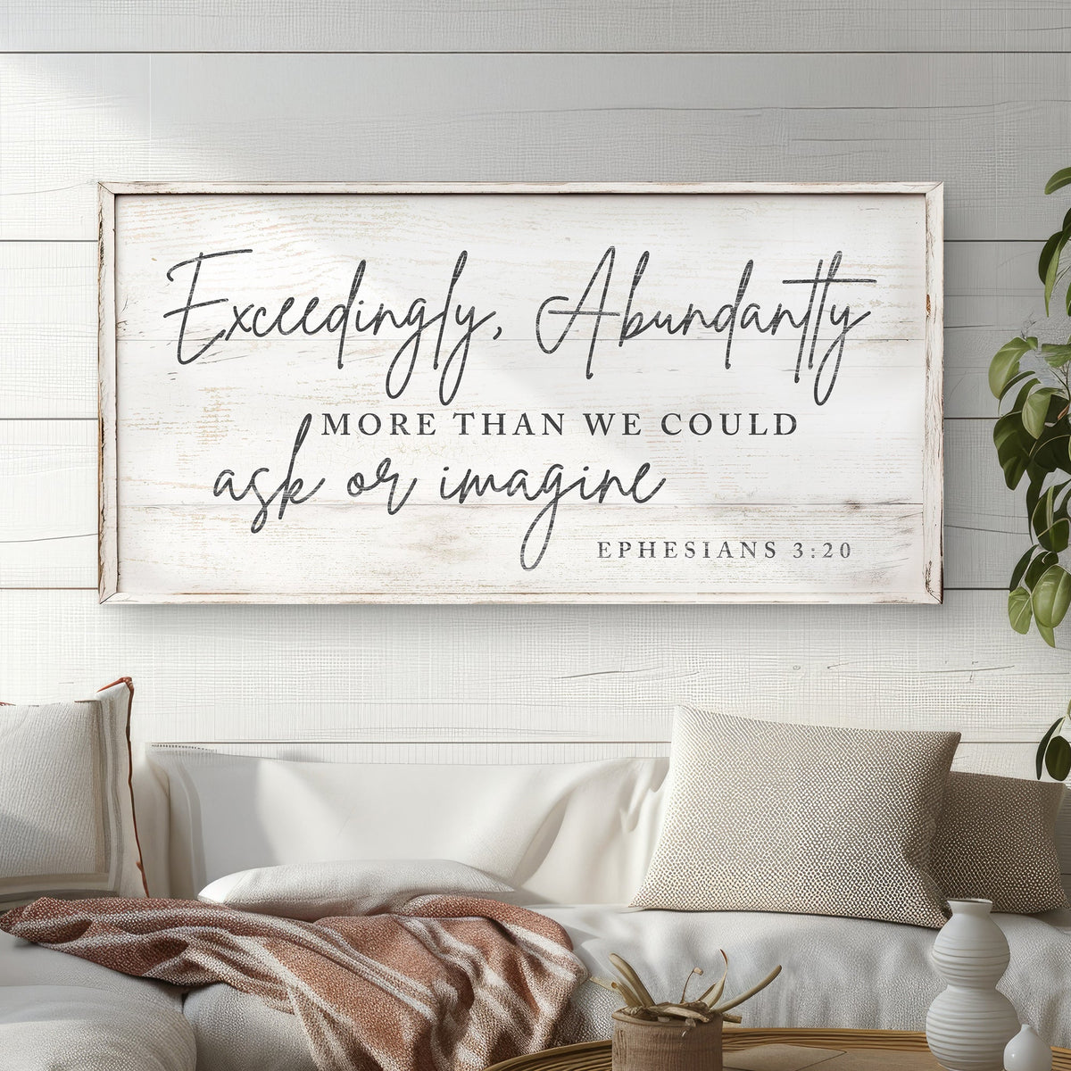 Exceedingly Abundantly Faith Canvas Sign