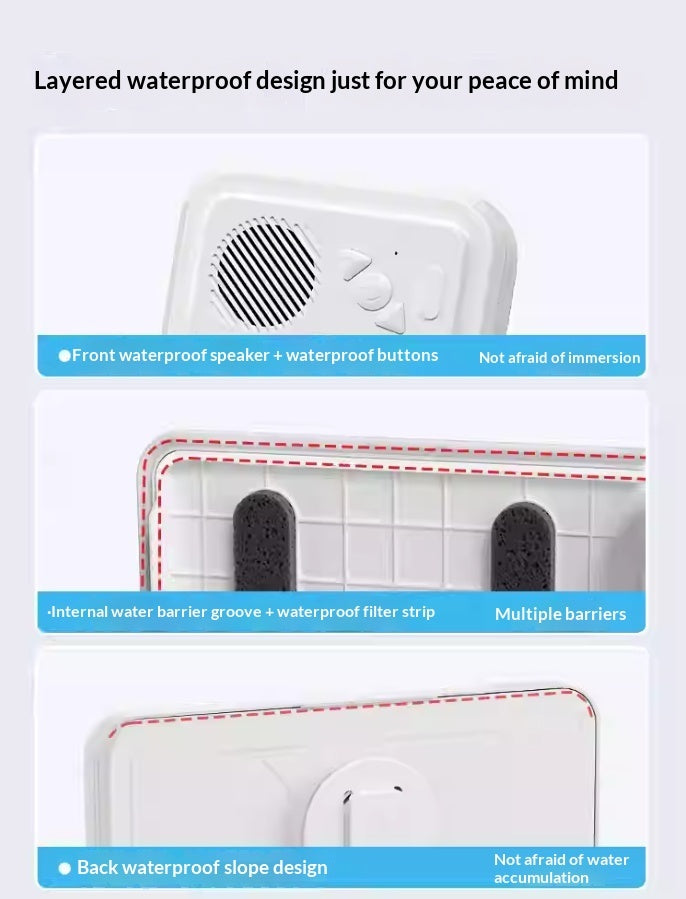 Waterproof Bath Phone Holder with Bluetooth Speaker