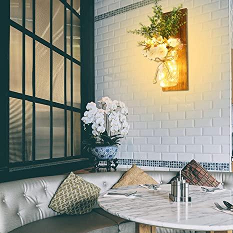 Rustic Fairy Strip Lights Hydrangea Sconces