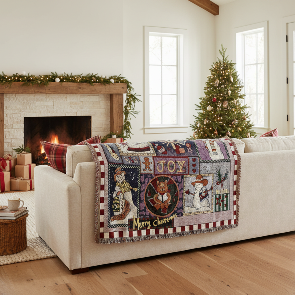 Soft Snowman Tapestry with adorable fringe