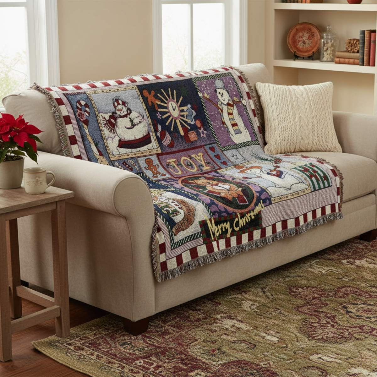 Soft Snowman Tapestry with adorable fringe