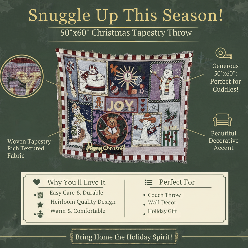 Soft Snowman Tapestry with adorable fringe