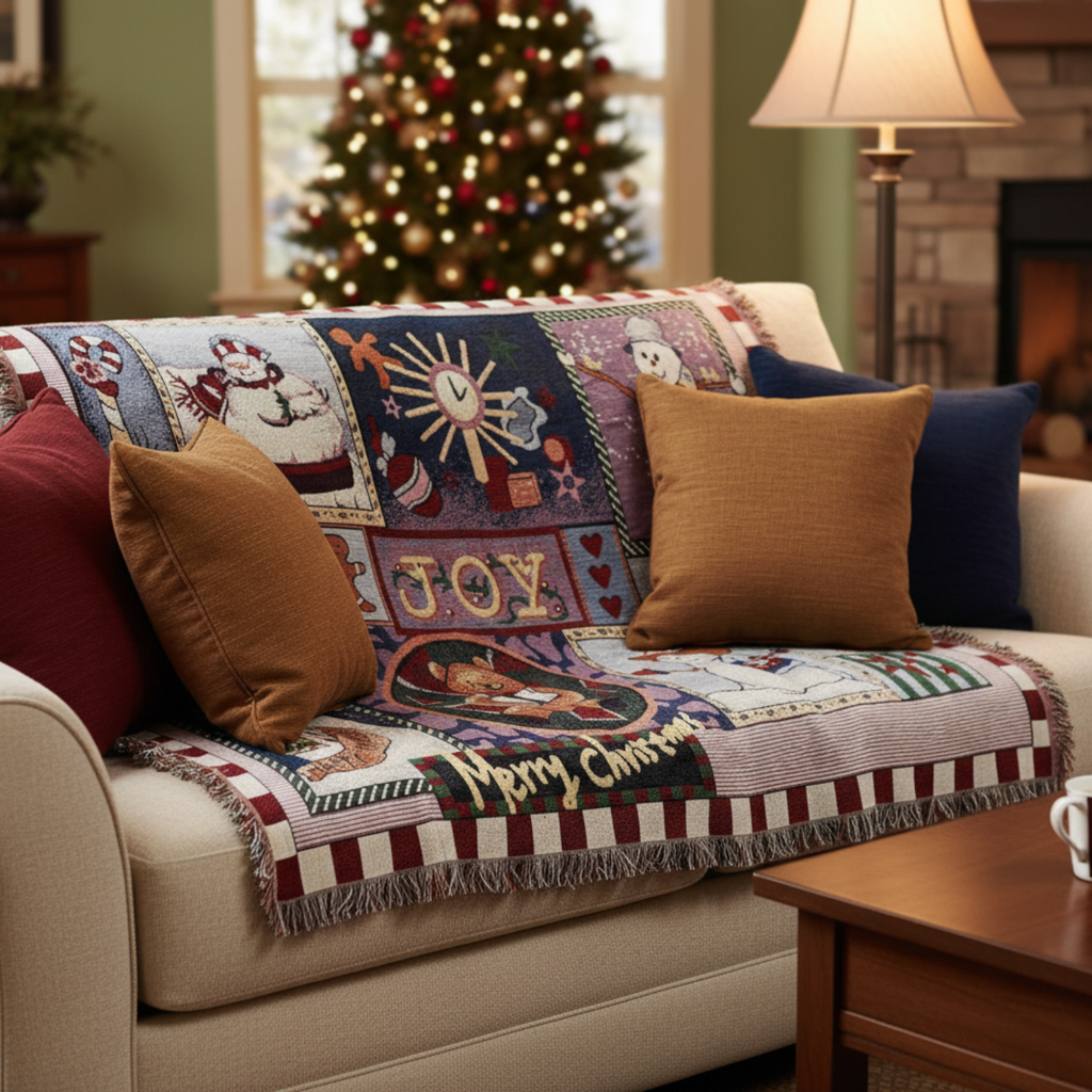 Soft Snowman Tapestry with adorable fringe