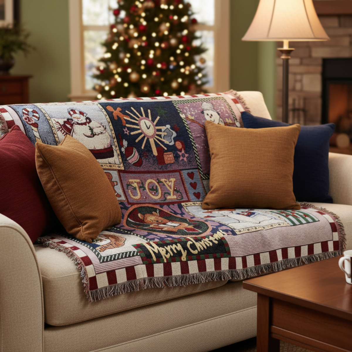 Soft Snowman Tapestry with adorable fringe