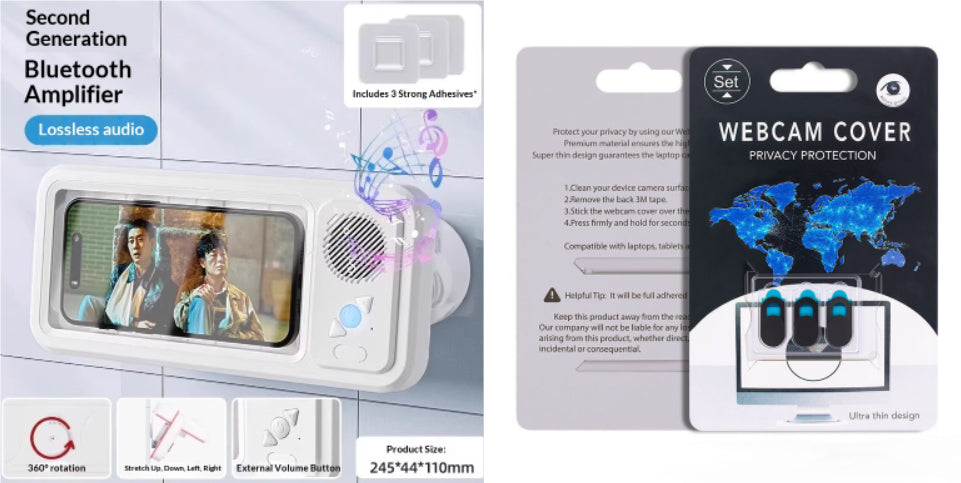 Waterproof Bath Phone Holder with Bluetooth Speaker