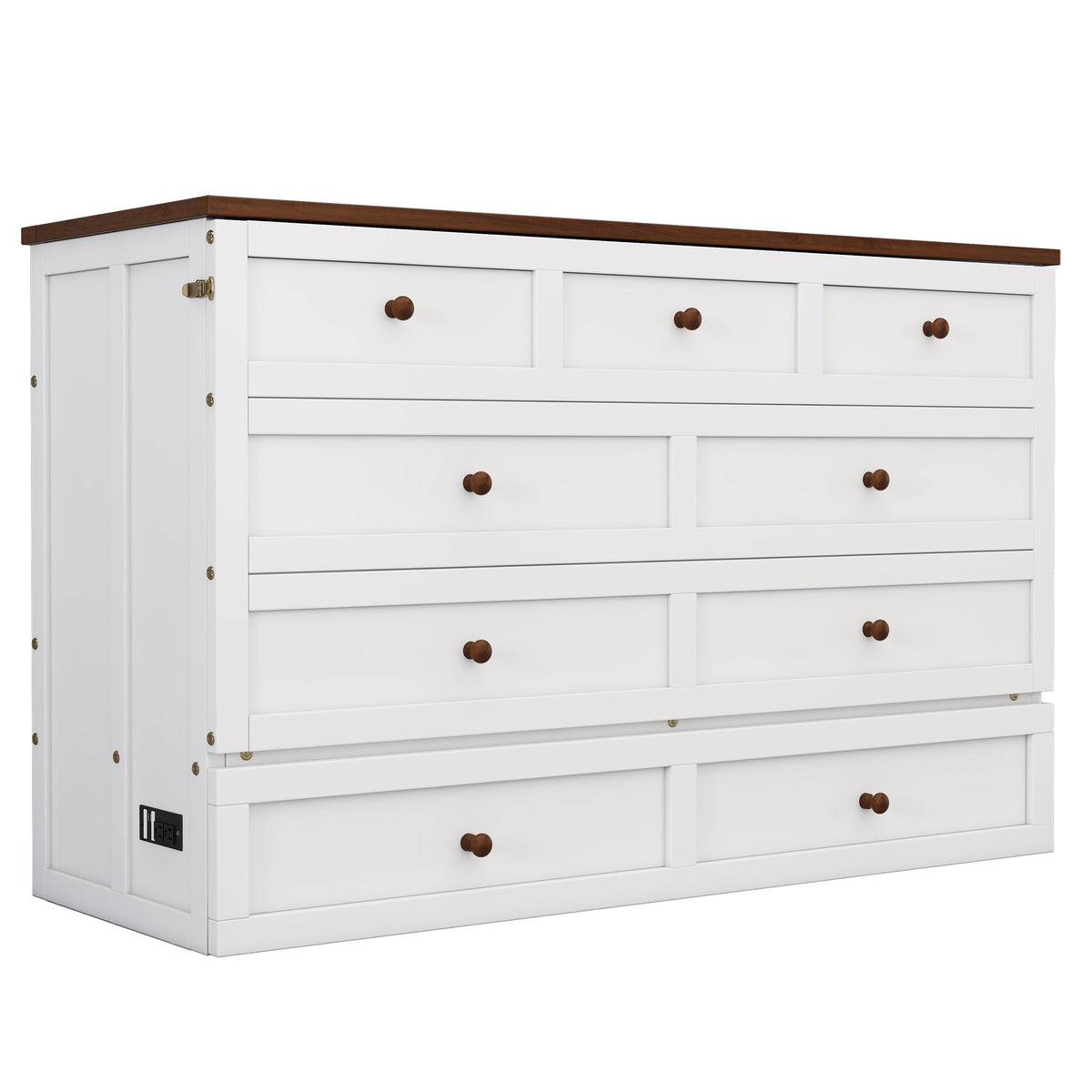 Murphy Bed Modern Charging station/ drawers