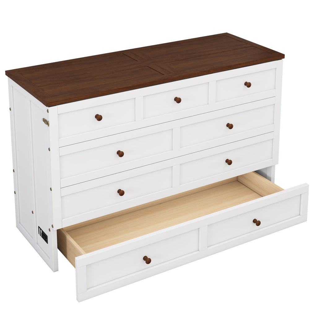 Murphy Bed Modern Charging station/ drawers