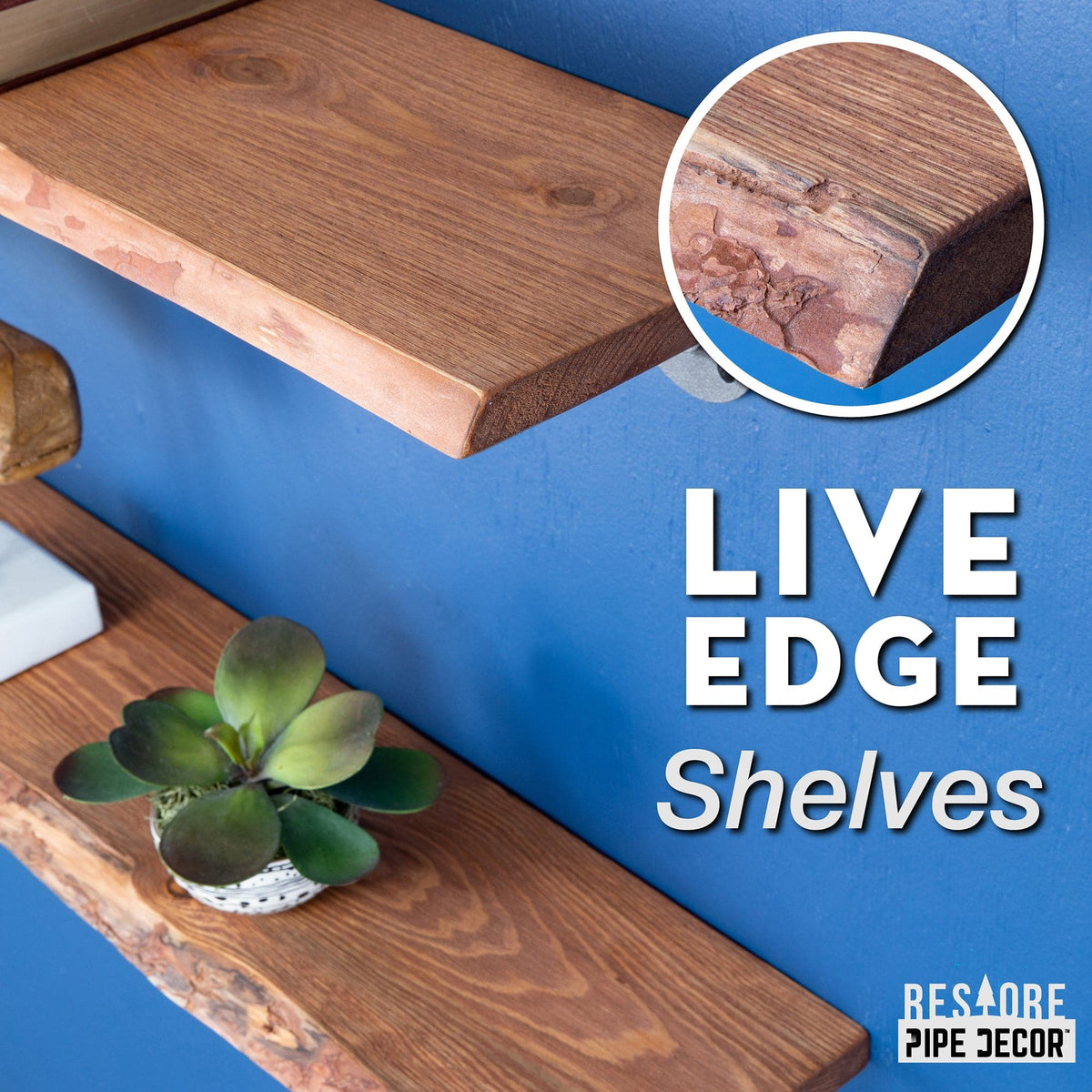 36” Sunset Cedar Live Edge Wood Shelf