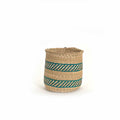Turquoise Stripe Woven Baskets