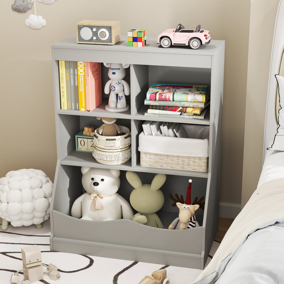 3-Tier Bookcase Storage Bin