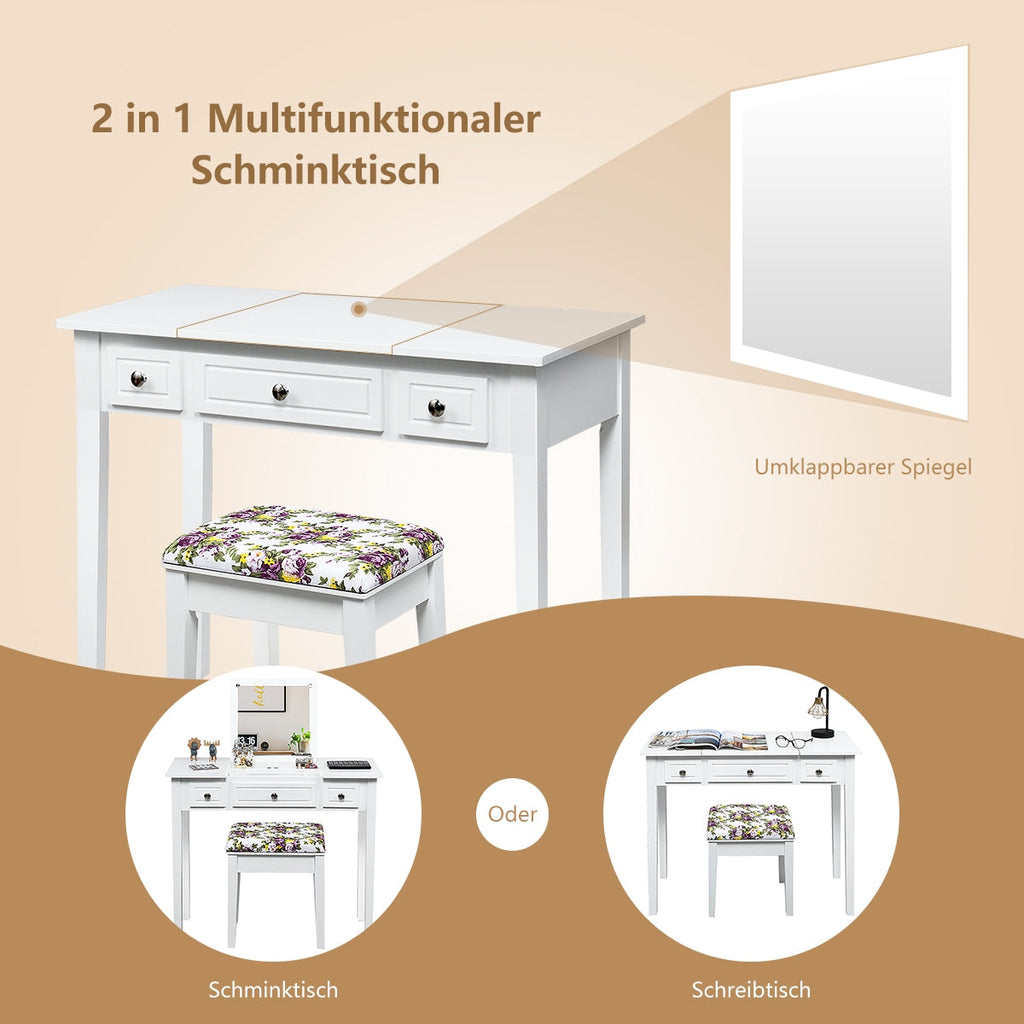 Vanity Table with mirror and drawers
