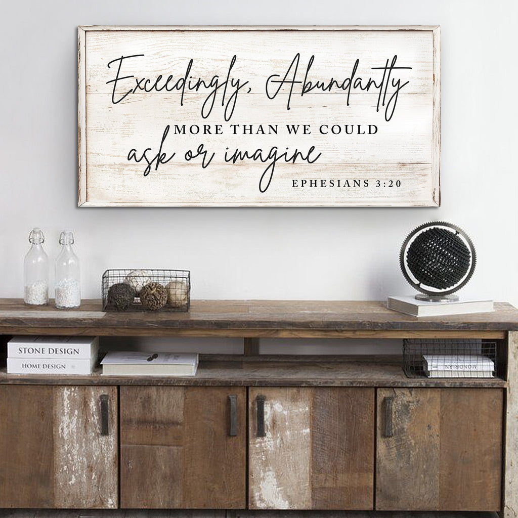 Exceedingly Abundantly Faith Canvas Sign