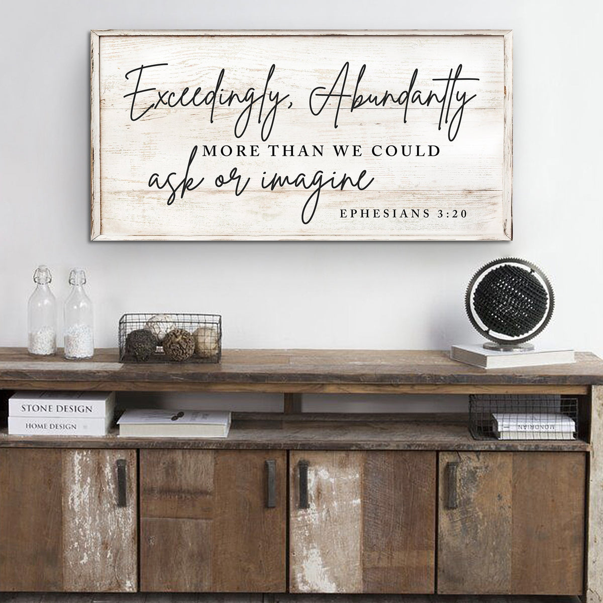 Exceedingly Abundantly Faith Canvas Sign