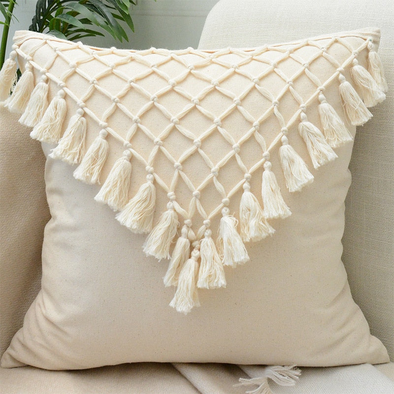 Boho Tassel Pillow Cover