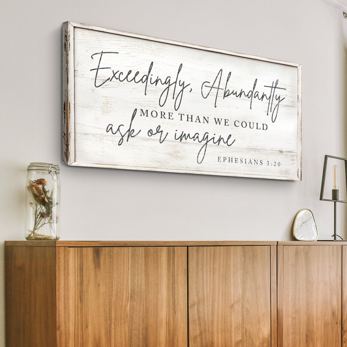 Exceedingly Abundantly Faith Canvas Sign