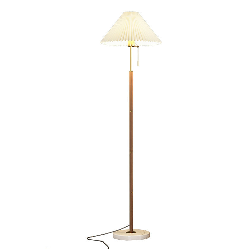 Luxury Wood Grain Pleated Floor Lamp