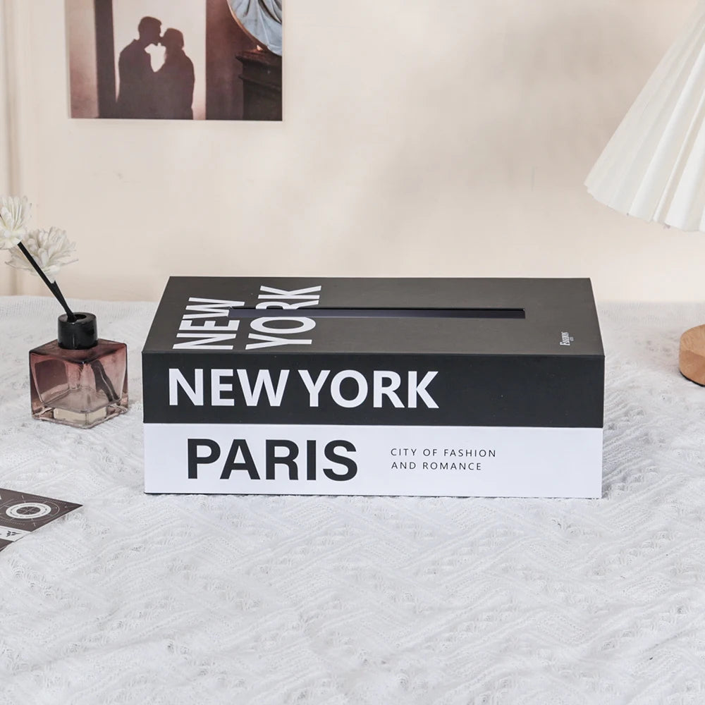 Book Style Tissue Box Napkin Holder Case Paper Box Container Fashion Hotel Storage Box Home Table Decoration Ornaments