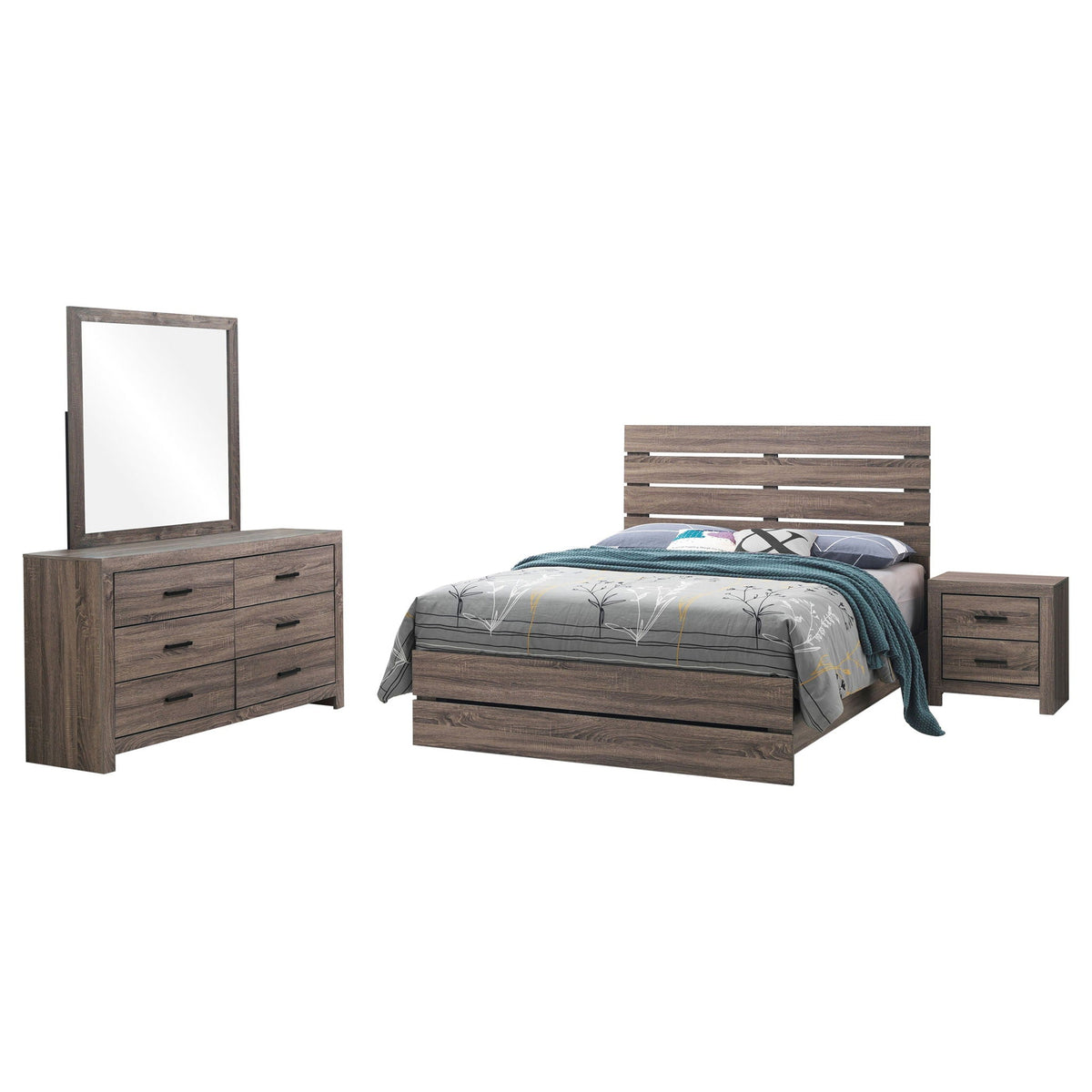 Barrel Oak 4-piece Queen Bedroom Set