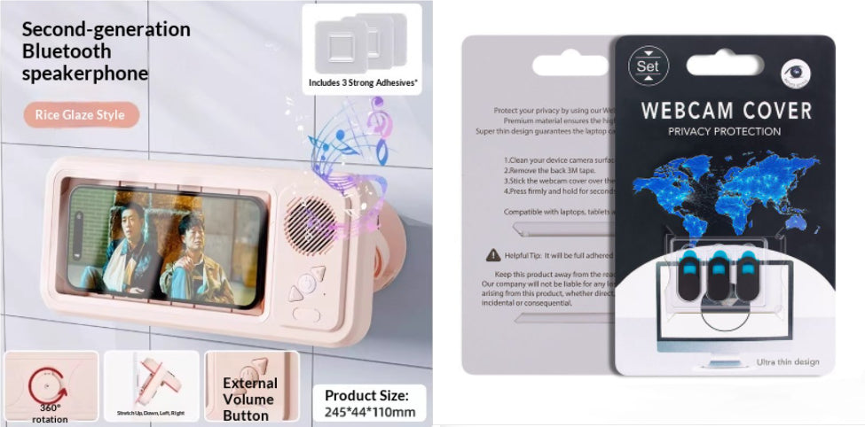 Waterproof Bath Phone Holder with Bluetooth Speaker