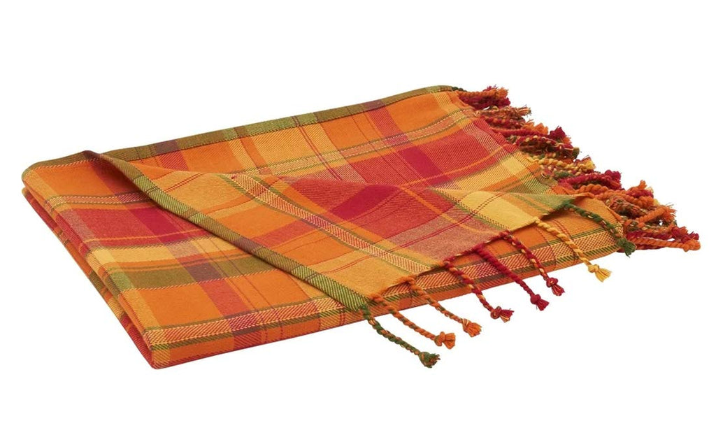 Autumn Harvest Plaid Throw Blanket 50"