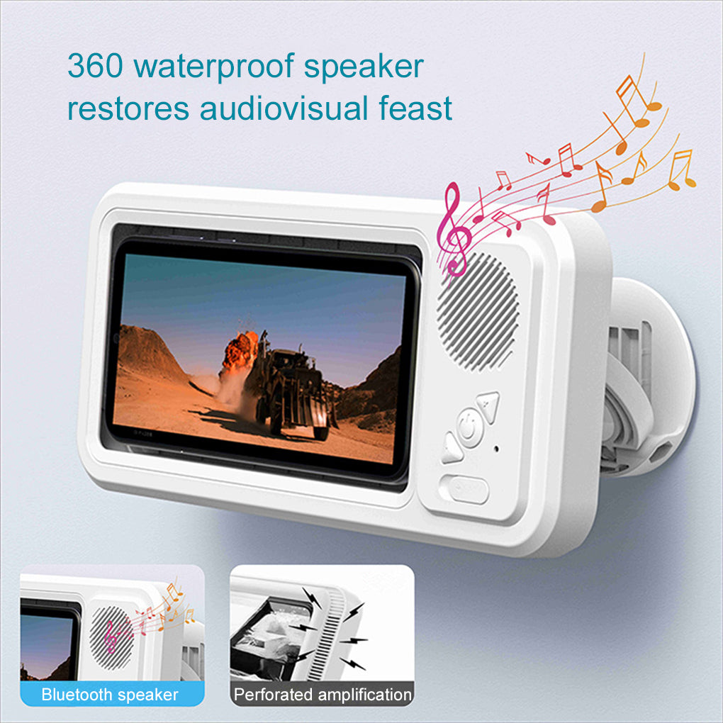 Waterproof Bath Phone Holder with Bluetooth Speaker