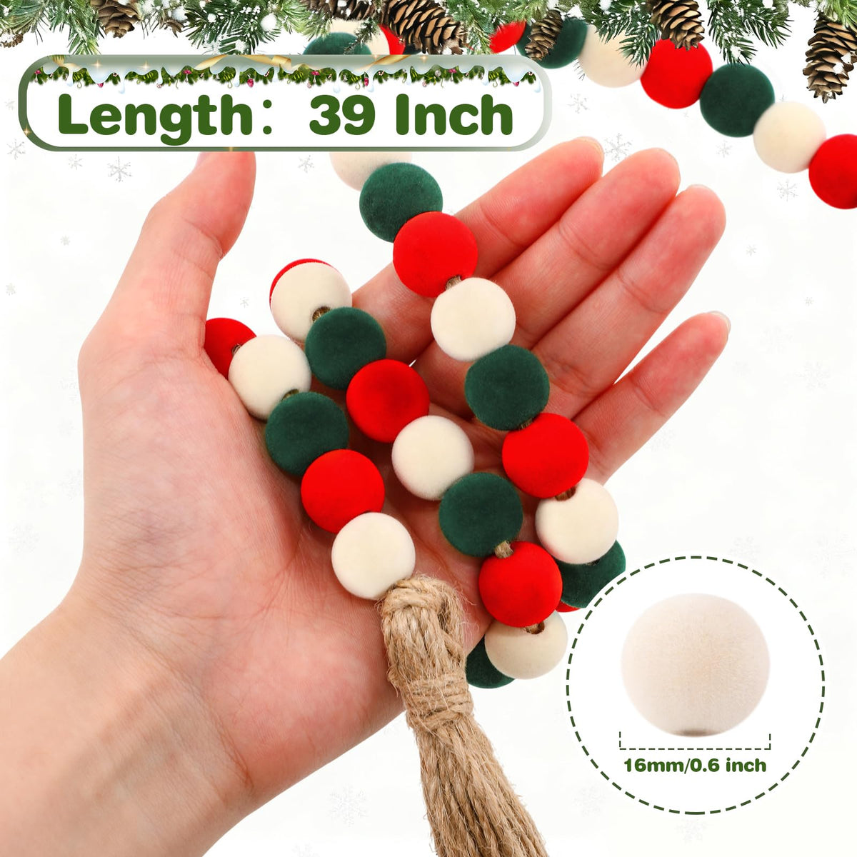 Christmas Garland Beaded Tassel