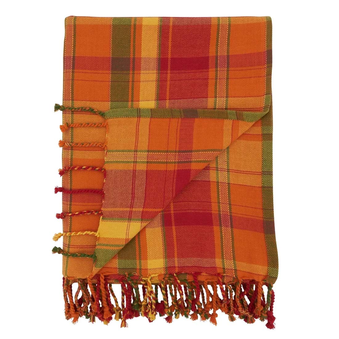 Autumn Harvest Plaid Throw Blanket 50"