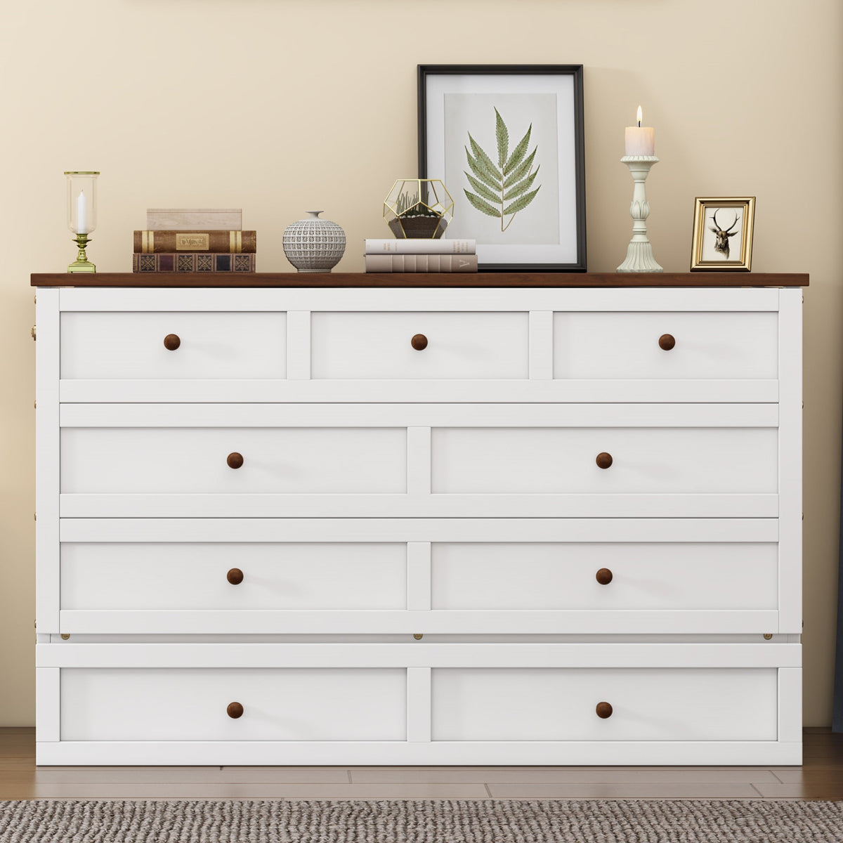 Murphy Bed Modern Charging station/ drawers