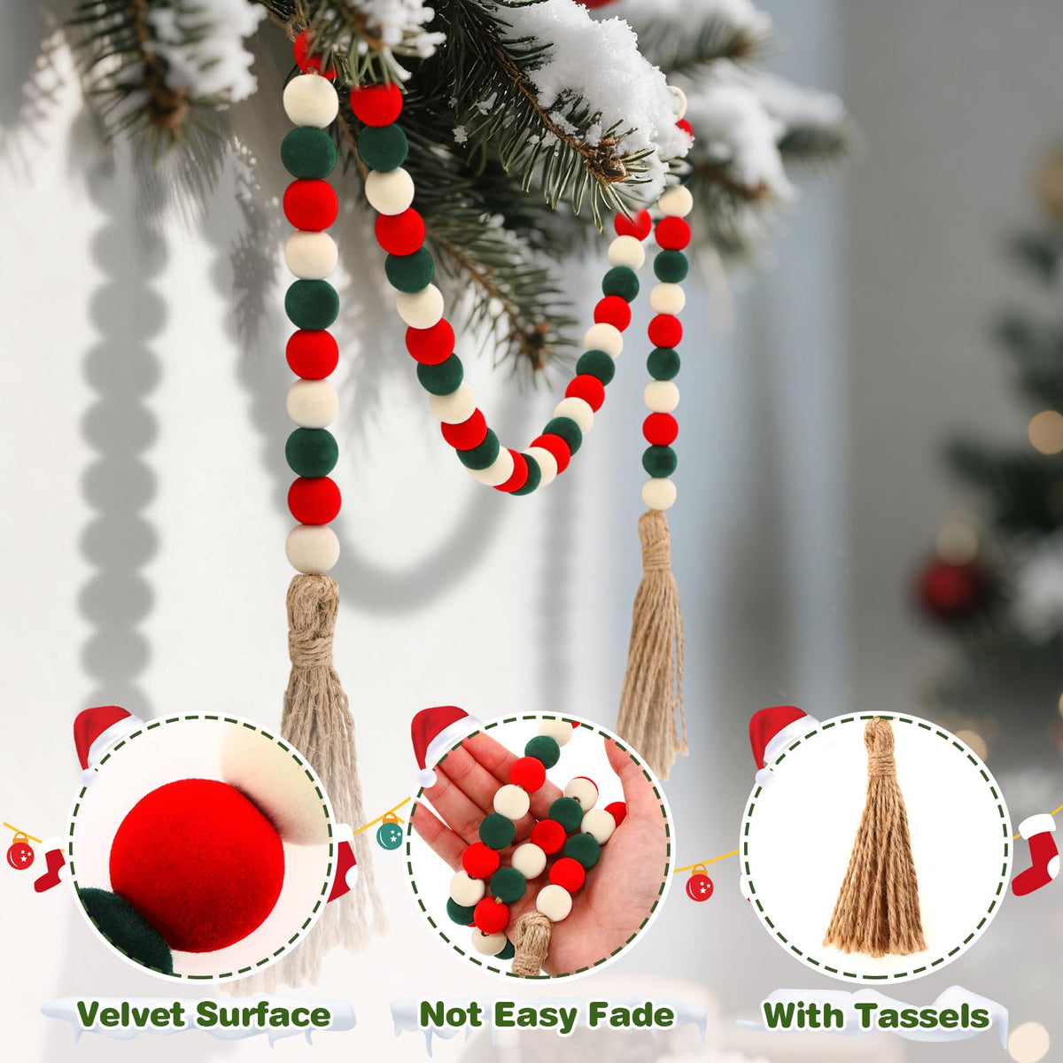 Christmas Garland Beaded Tassel