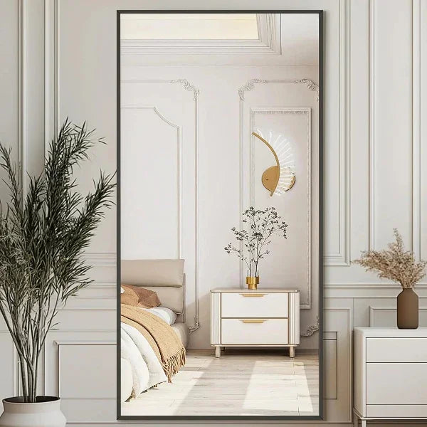 Oversized Black Full-Length Floor Mirror
