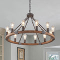 Farmhouse Wagon Wheel Chandelier