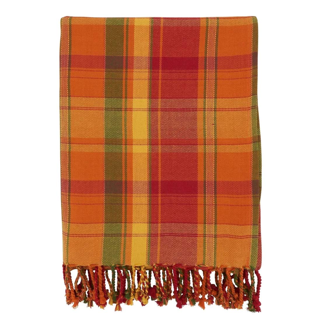 Autumn Harvest Plaid Throw Blanket 50"