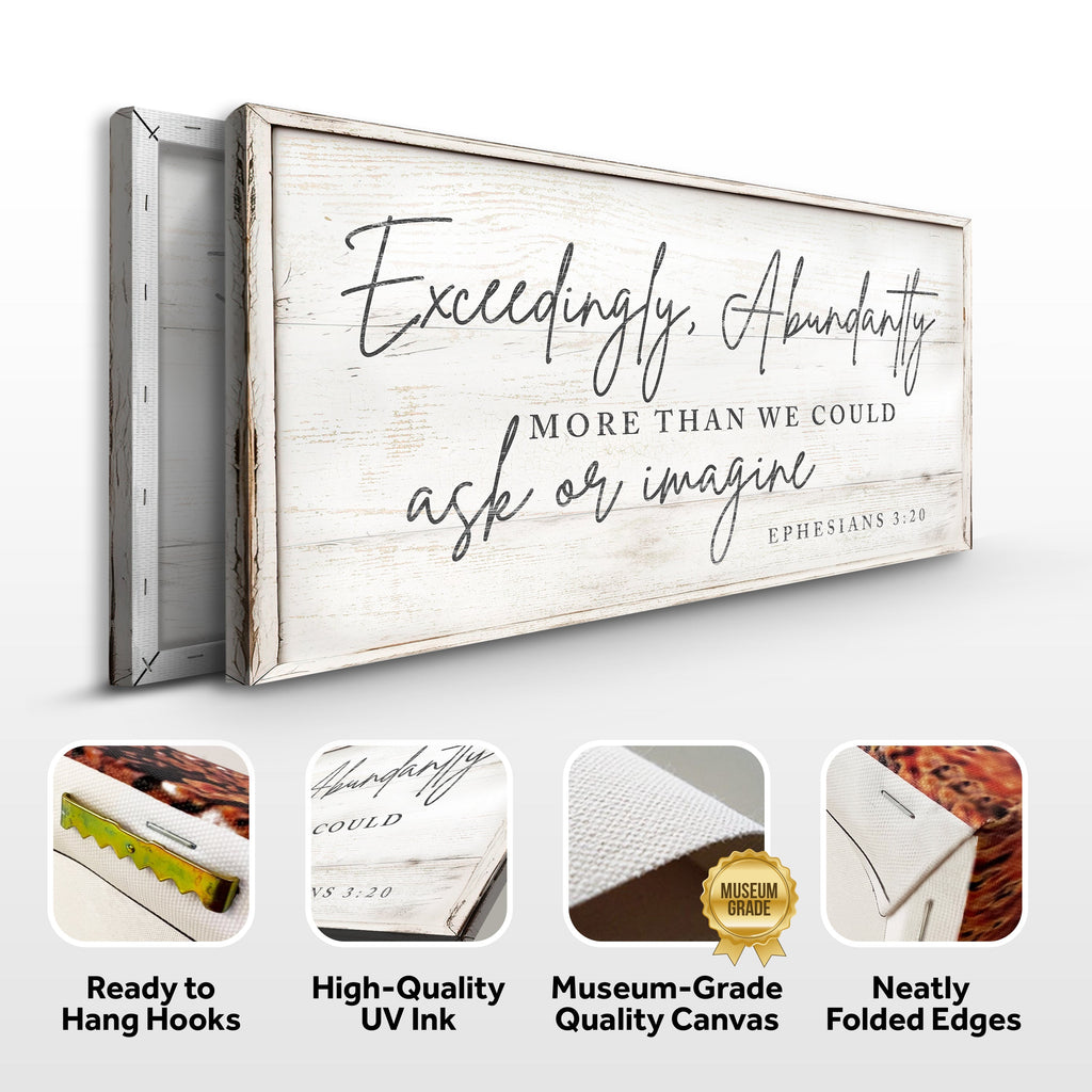 Exceedingly Abundantly Faith Canvas Sign
