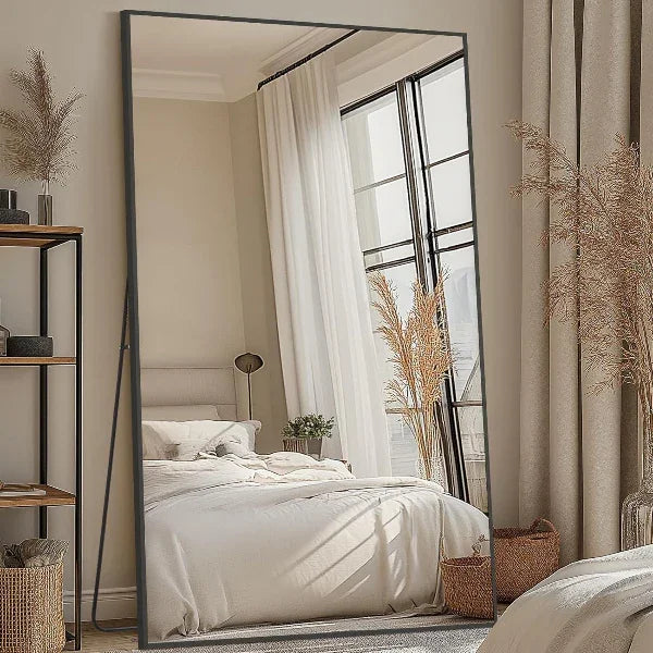 Oversized Black Full-Length Floor Mirror