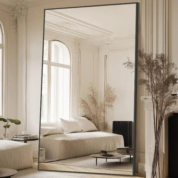 Oversized Black Full-Length Floor Mirror