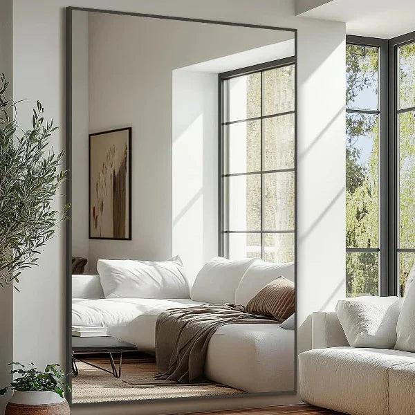 Oversized Black Full-Length Floor Mirror