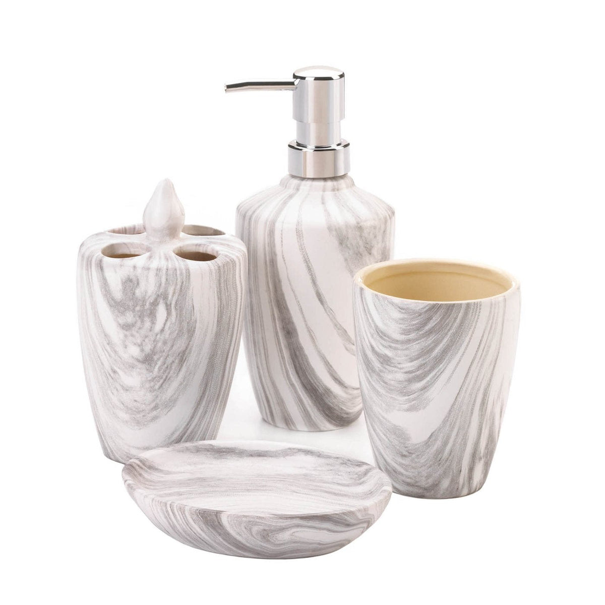Marble Bathroom Accessory Set
