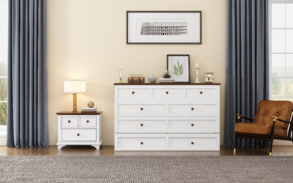 Murphy Bed Modern Charging station/ drawers