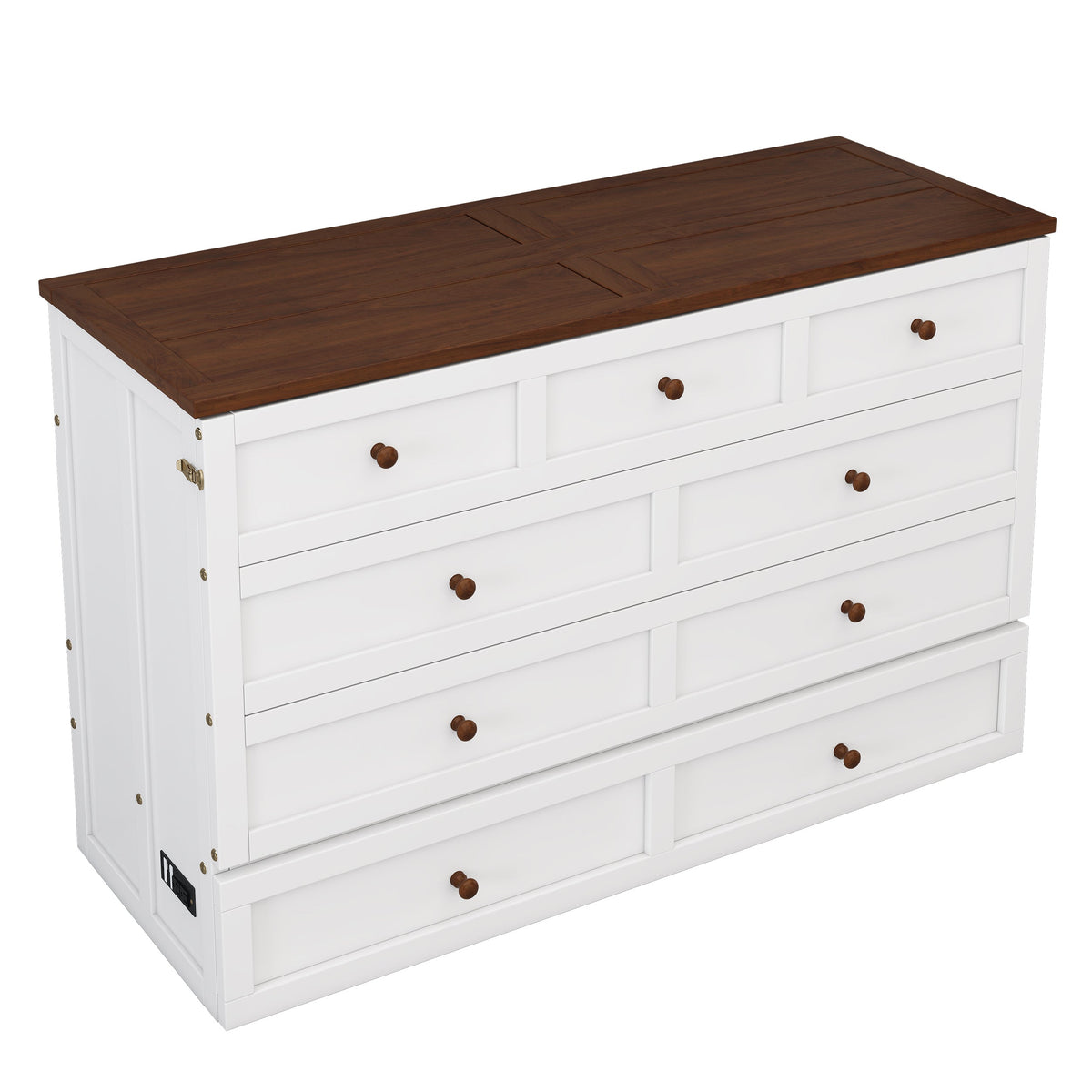 Murphy Bed Modern Charging station/ drawers
