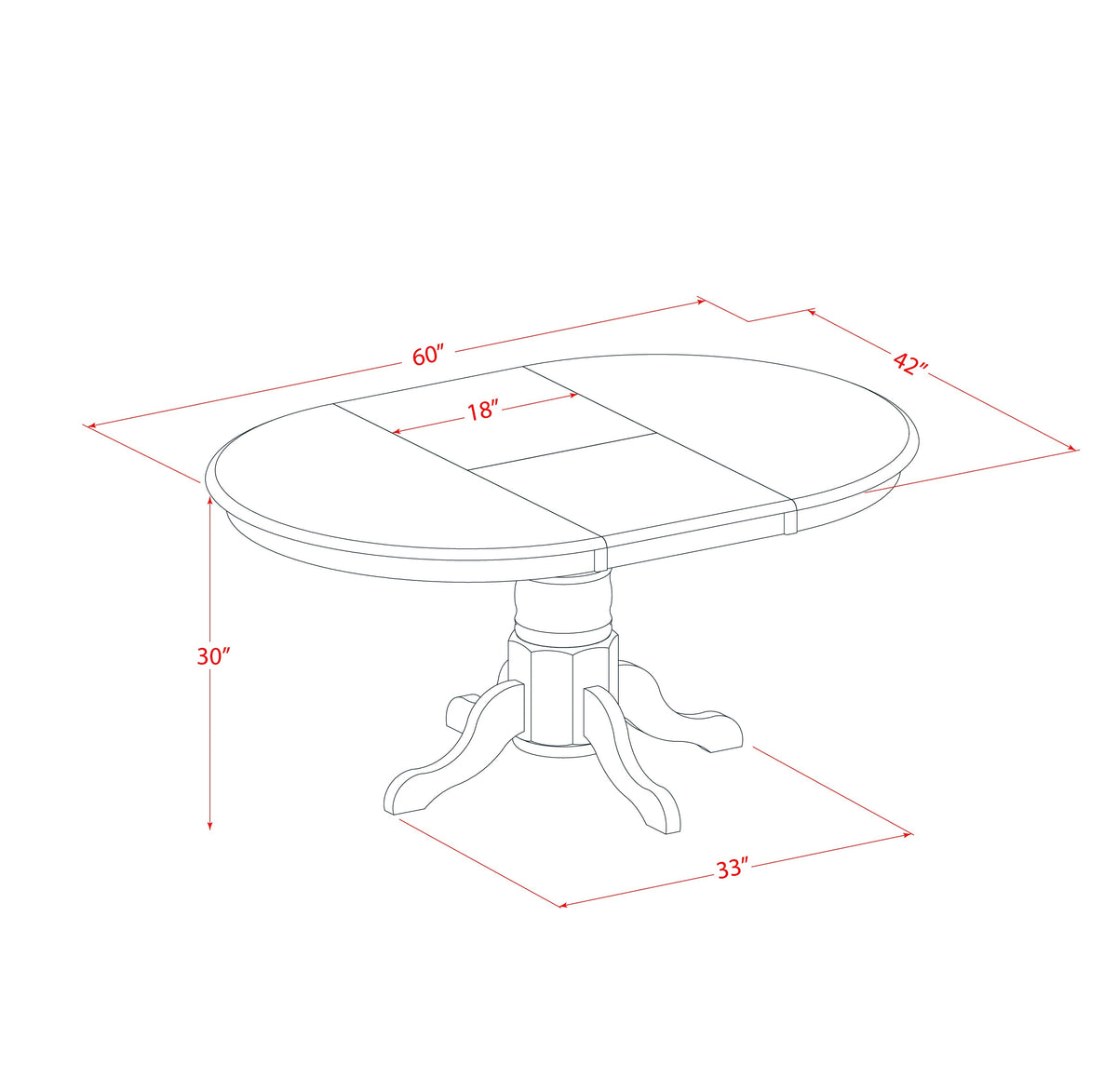 5 Pc Pedestal Dining Table