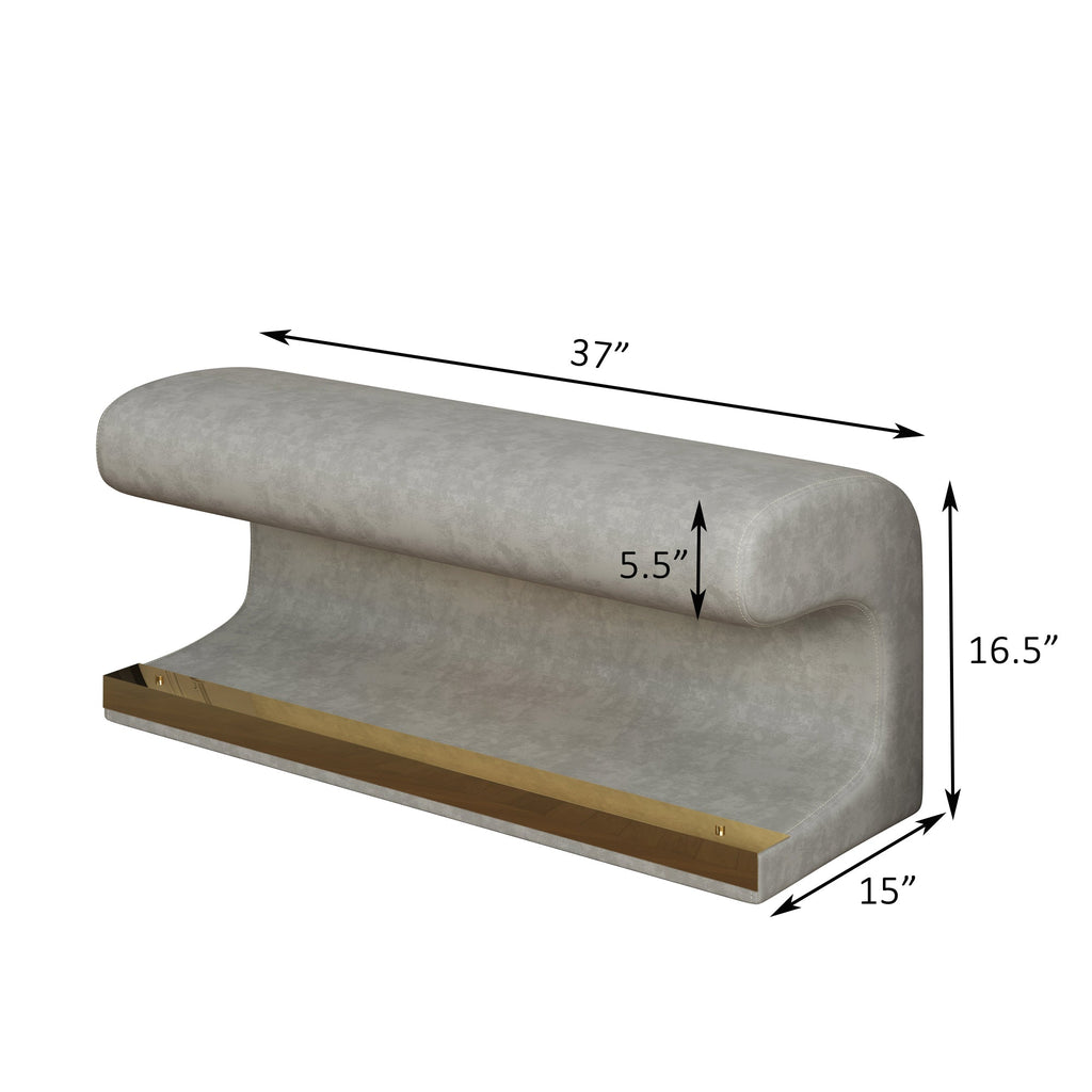 Entryway Leather Ottoman LED Light