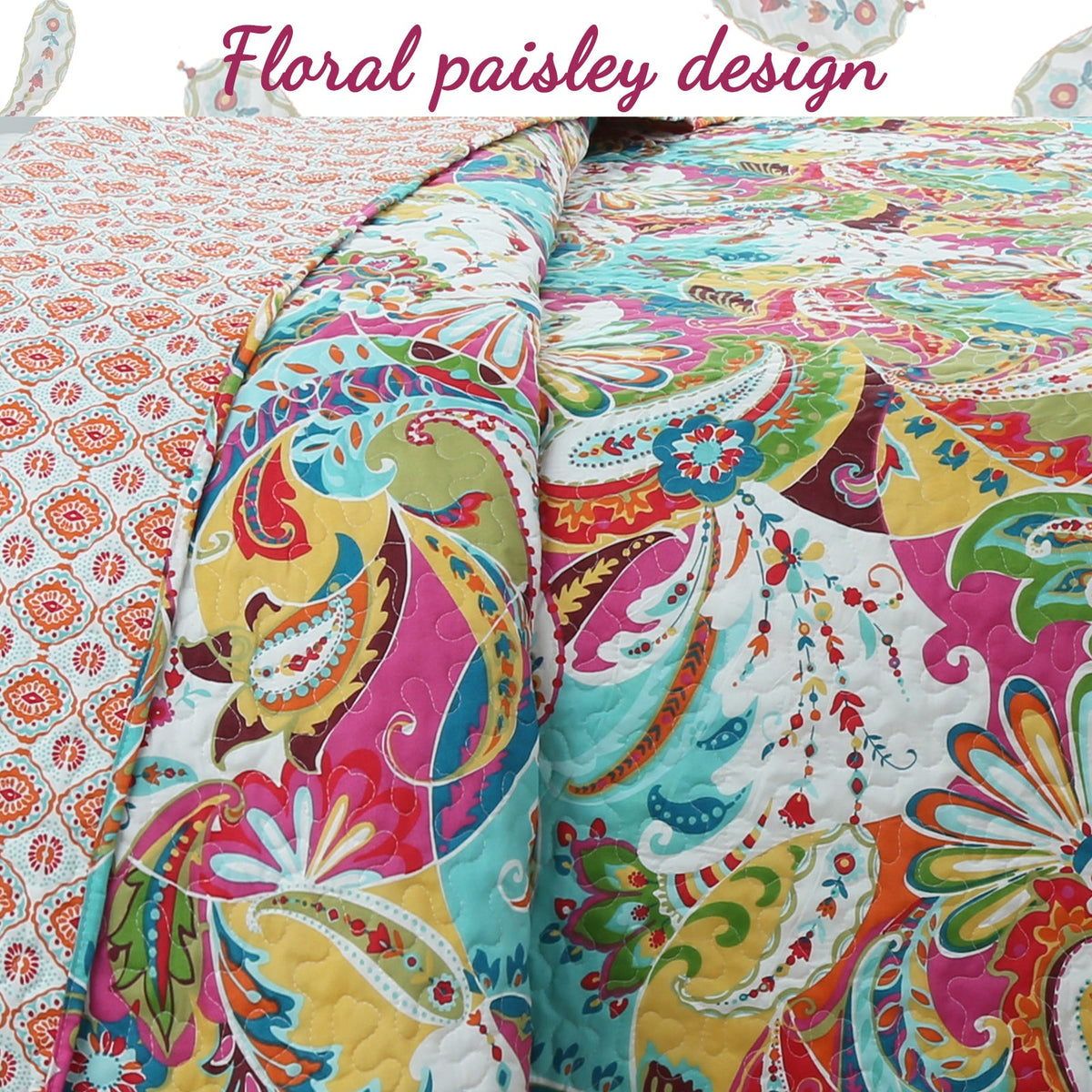 Vibrant Reversible Quilt Bedding Set