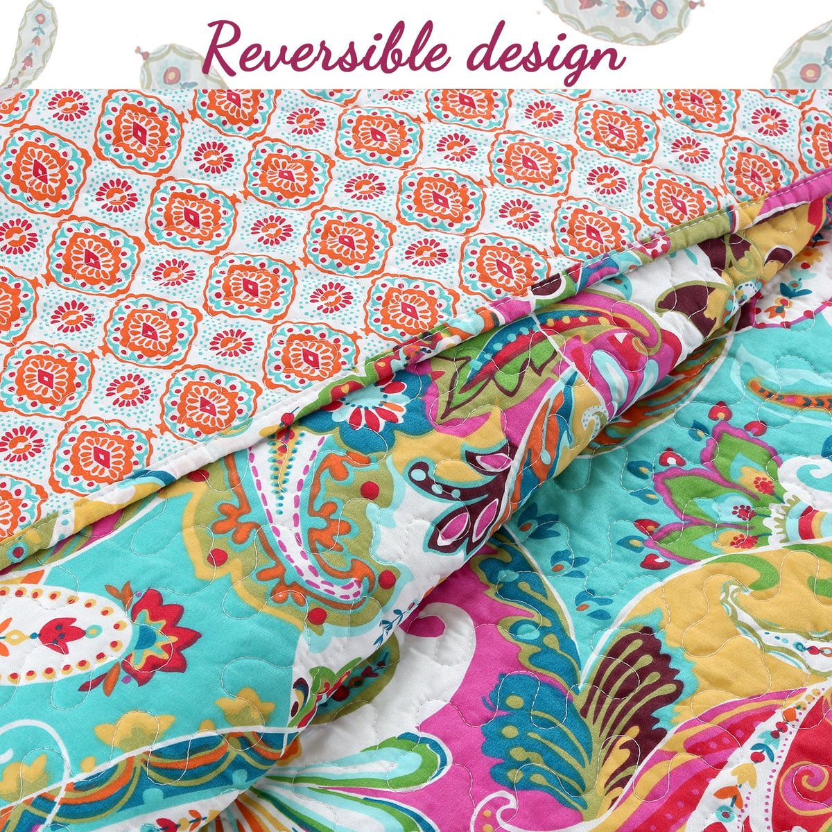 Vibrant Reversible Quilt Bedding Set
