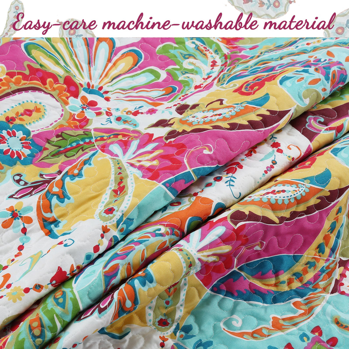 Vibrant Reversible Quilt Bedding Set