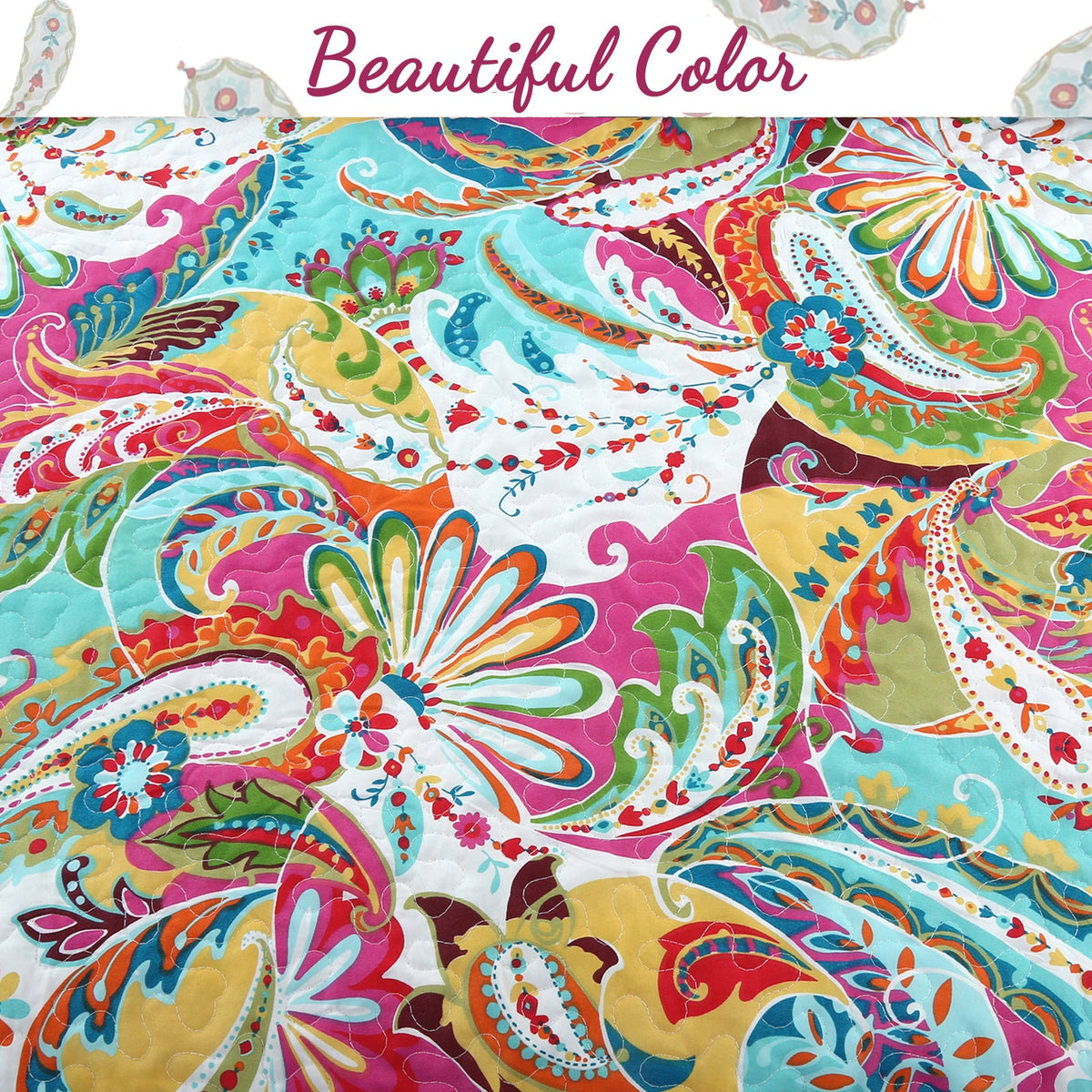 Vibrant Reversible Quilt Bedding Set
