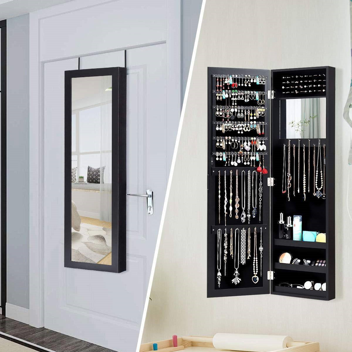 Wall Mounted Jewelry Organizer Mirror