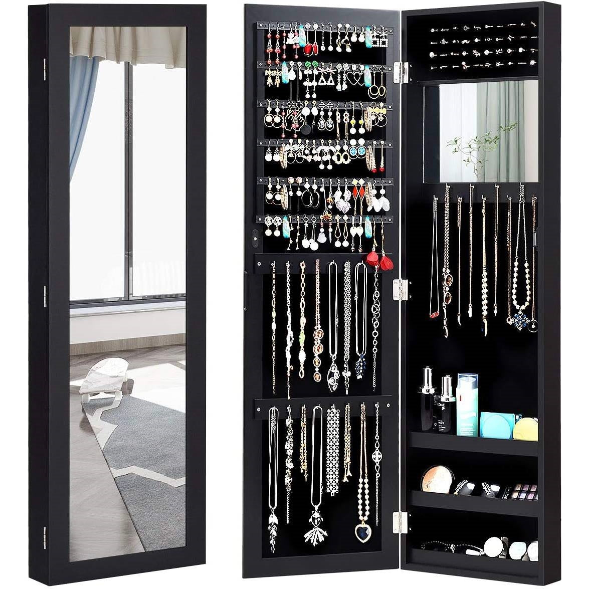 Wall Mounted Jewelry Organizer Mirror