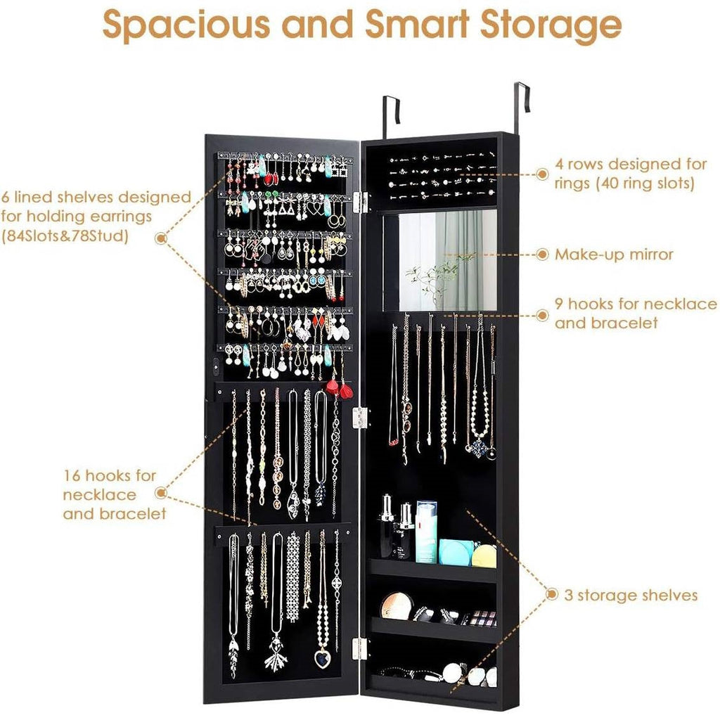 Wall Mounted Jewelry Organizer Mirror