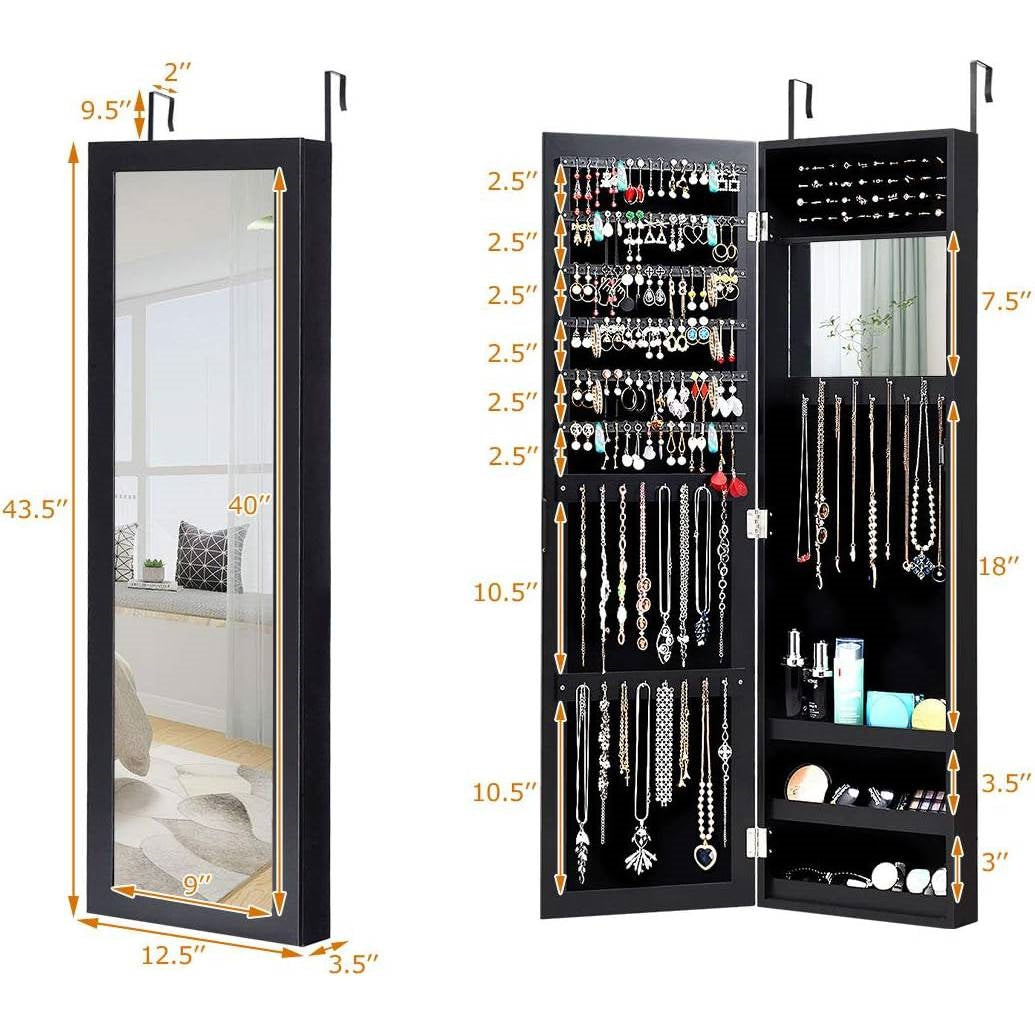 Wall Mounted Jewelry Organizer Mirror